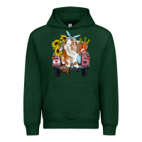 Forest Green easter truck with bunny sunflowers and eggs Urban Hoodie - RanaPortraitStore