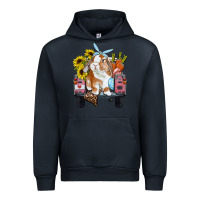 Navy easter truck with bunny sunflowers and eggs Urban Hoodie - RanaPortraitStore
