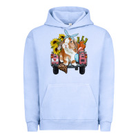 Pigment Grape Ice easter truck with bunny sunflowers and eggs Urban Hoodie - RanaPortraitStore
