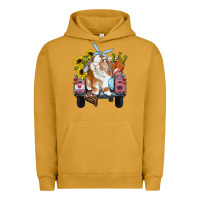 Pigment Peanut Butter easter truck with bunny sunflowers and eggs Urban Hoodie - RanaPortraitStore