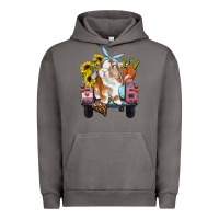 Pigment Tornado easter truck with bunny sunflowers and eggs Urban Hoodie - RanaPortraitStore