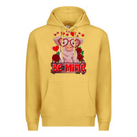 Antique Gold be mine valentine's day baby pig Premium Hoodie - RanaPortraitStore