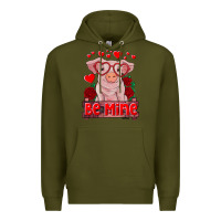 Be Mine Valentine's Day Baby Pig Premium Hoodie | Teevron