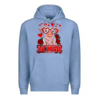 Colony Blue be mine valentine's day baby pig Premium Hoodie - RanaPortraitStore