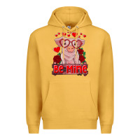 Mustard be mine valentine's day baby pig Premium Hoodie - RanaPortraitStore