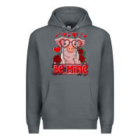 Rock be mine valentine's day baby pig Premium Hoodie - RanaPortraitStore