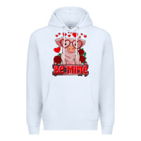 White be mine valentine's day baby pig Premium Hoodie - RanaPortraitStore