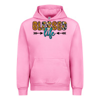 Fuchsia Pink blessed life Urban Hoodie - Zillion Design Studio