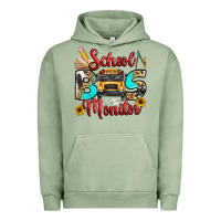 Pigment Oil Green school bus monitor Urban Hoodie - texasbilliewilder