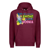 Burgundy when life gives you lemons Premium Hoodie - texasbilliewilder