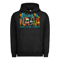 Pigment Black being a nana makes my life complete Urban Hoodie - Zillion Design Studio