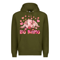 Army Green be mine baby pig Premium Hoodie - RanaPortraitStore