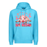 Ocean Blue be mine baby pig Premium Hoodie - RanaPortraitStore