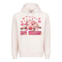 Pale Pink be mine baby pig Premium Hoodie - RanaPortraitStore