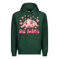 Sports Green be mine baby pig Premium Hoodie - RanaPortraitStore