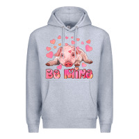 Heather Grey be mine baby pig Premium Hoodie - RanaPortraitStore