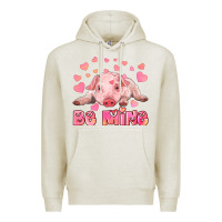 Oatmeal Heather be mine baby pig Premium Hoodie - RanaPortraitStore