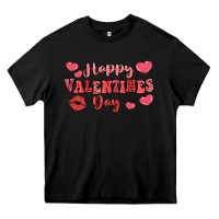 Black happy valentine's day Heavy Core Tee - LillyAllenDesigns