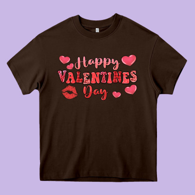 Happy Valentine's Day Heavy Core Tee Designed By Lillyallendesigns