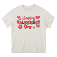 Cream happy valentine's day Heavy Core Tee - LillyAllenDesigns