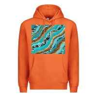 Carrot turquoise brushstrokes with leopard and cowhide Premium Hoodie - RanaPortraitStore