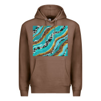 Chestnut turquoise brushstrokes with leopard and cowhide Premium Hoodie - RanaPortraitStore