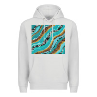 Dove Grey turquoise brushstrokes with leopard and cowhide Premium Hoodie - RanaPortraitStore