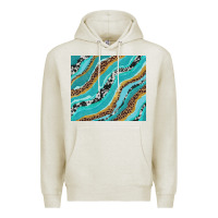 Oatmeal Heather turquoise brushstrokes with leopard and cowhide Premium Hoodie - RanaPortraitStore