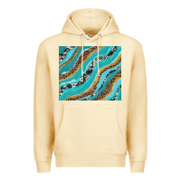 Pina Colada turquoise brushstrokes with leopard and cowhide Premium Hoodie - RanaPortraitStore