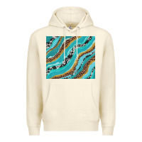 Sandshell turquoise brushstrokes with leopard and cowhide Premium Hoodie - RanaPortraitStore
