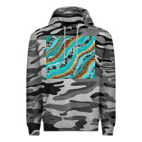 Slate Camo turquoise brushstrokes with leopard and cowhide Premium Hoodie - RanaPortraitStore
