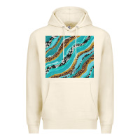 Tofu turquoise brushstrokes with leopard and cowhide Premium Hoodie - RanaPortraitStore