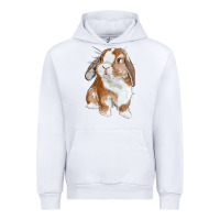 White cute bunny Urban Hoodie - RanaPortraitStore