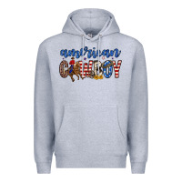 Heather Grey American cowboy Premium Hoodie - Zillion Design Studio