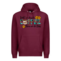 Burgundy first we drink coffee then we do this Premium Hoodie - AdoDesignShop