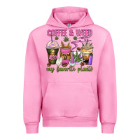 Fuchsia Pink coffee and weed my favorite plants Urban Hoodie - Zillion Design Studio