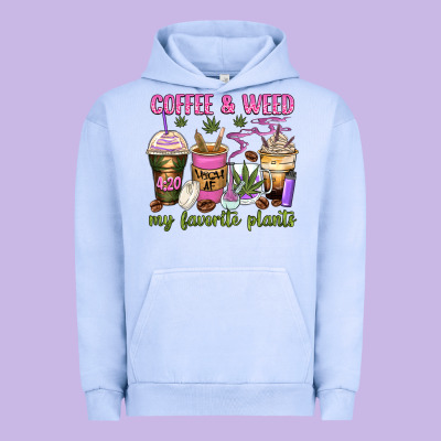 Coffee And Weed My Favorite Plants Urban Hoodie Designed By Zillion Design Studio