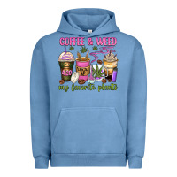 Pigment Pebble Blue coffee and weed my favorite plants Urban Hoodie - Zillion Design Studio