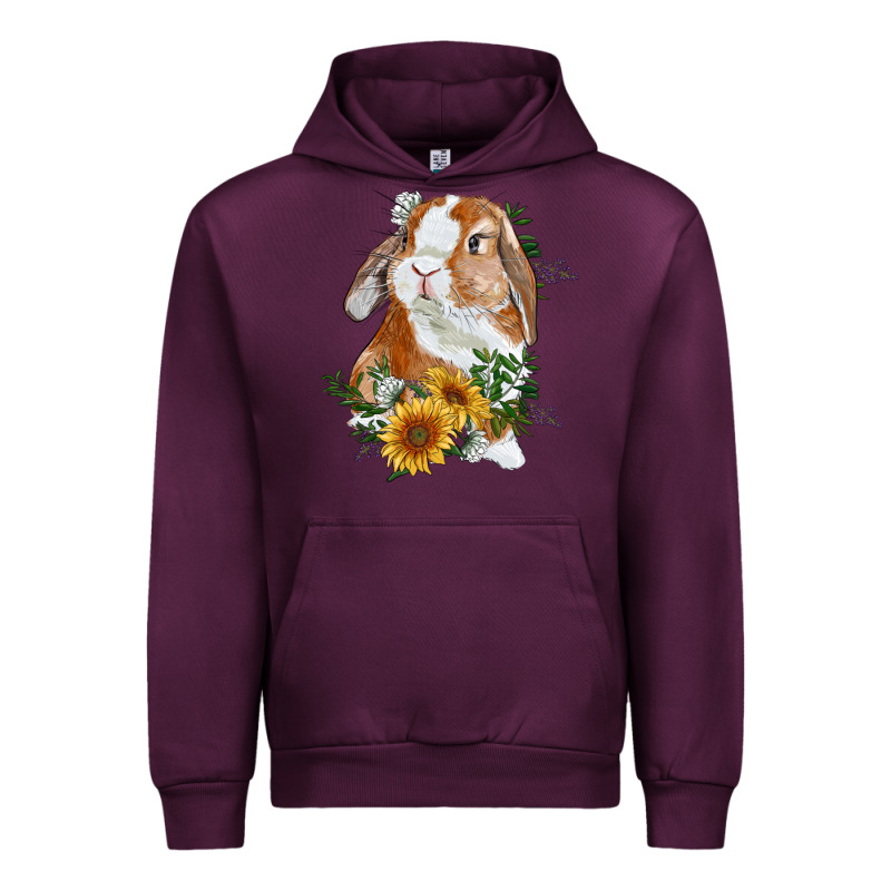 Bunny With Sunflowers Urban Hoodie by RanaPortraitStore | Teevron