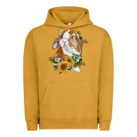 Pigment Peanut Butter bunny with sunflowers Urban Hoodie - RanaPortraitStore