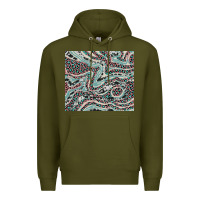 Army Green pink and turquoise cowhide and leopard Premium Hoodie - RanaPortraitStore