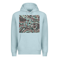 Blue Mist pink and turquoise cowhide and leopard Premium Hoodie - RanaPortraitStore