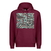 Burgundy pink and turquoise cowhide and leopard Premium Hoodie - RanaPortraitStore