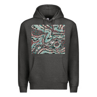 Charcoal Heather pink and turquoise cowhide and leopard Premium Hoodie - RanaPortraitStore