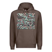 Coffee pink and turquoise cowhide and leopard Premium Hoodie - RanaPortraitStore