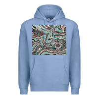 Colony Blue pink and turquoise cowhide and leopard Premium Hoodie - RanaPortraitStore