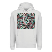 Dove Grey pink and turquoise cowhide and leopard Premium Hoodie - RanaPortraitStore