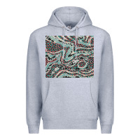 Heather Grey pink and turquoise cowhide and leopard Premium Hoodie - RanaPortraitStore