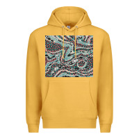 Mustard pink and turquoise cowhide and leopard Premium Hoodie - RanaPortraitStore