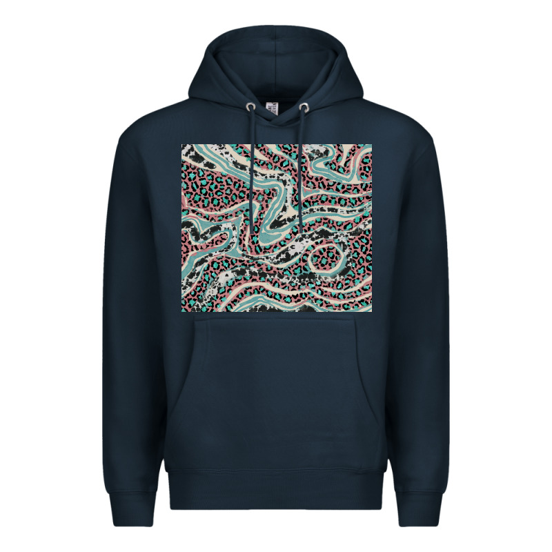 Pink And Turquoise Cowhide And Leopard Premium Hoodie by RanaPortraitStore | Teevron